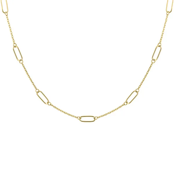 14KY Open Link Cable Chain Necklace 18
