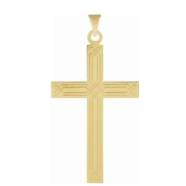 14KY Geometric Cross Pendant Erica DelGardo Jewelry Designs Houston, TX