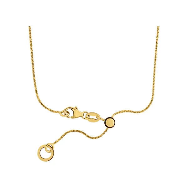 14KY Adjustable Diamond Cut Wheat Chain 22