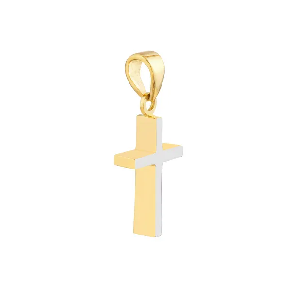 14K Two Tone Reversible Cross Pendant Image 2 Erica DelGardo Jewelry Designs Houston, TX