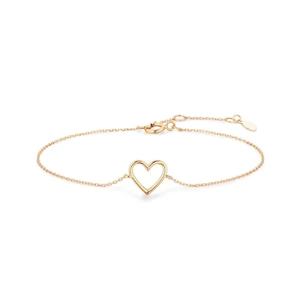 14KY Open Heart Bracelet Erica DelGardo Jewelry Designs Houston, TX