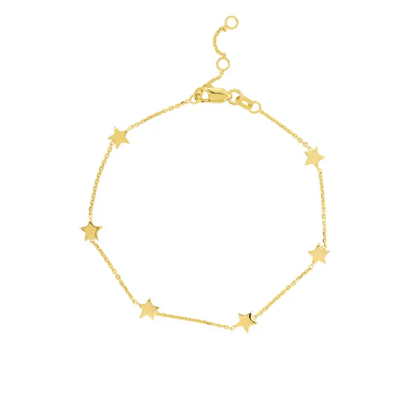 14KY Six Star Station Bracelet Erica DelGardo Jewelry Designs Houston, TX