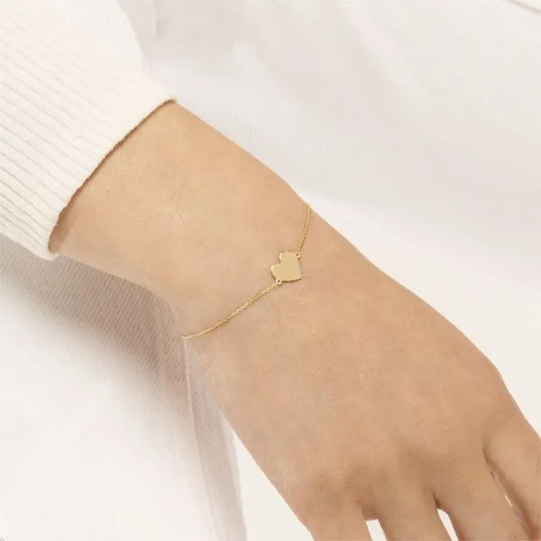 14KY Engravable Heart Bracelet Image 4 Erica DelGardo Jewelry Designs Houston, TX