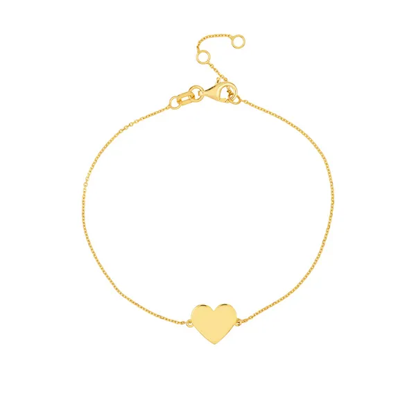 14KY Engravable Heart Bracelet Erica DelGardo Jewelry Designs Houston, TX