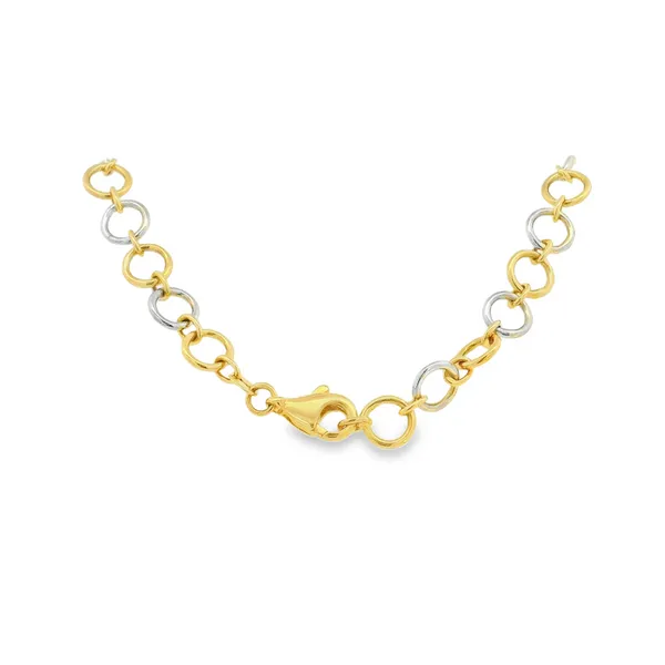 14K Two-Toned Alternating Open Circles Bracelet. 7.25, Image 2 Erica DelGardo Jewelry Designs Houston, TX