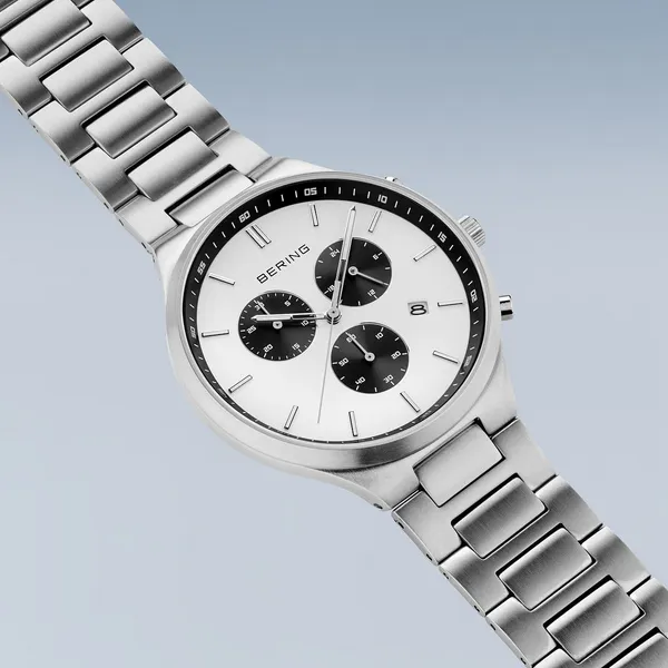 Titan Chrono | Brushed Silver | Black Accents Image 5 Erica DelGardo Jewelry Designs Houston, TX