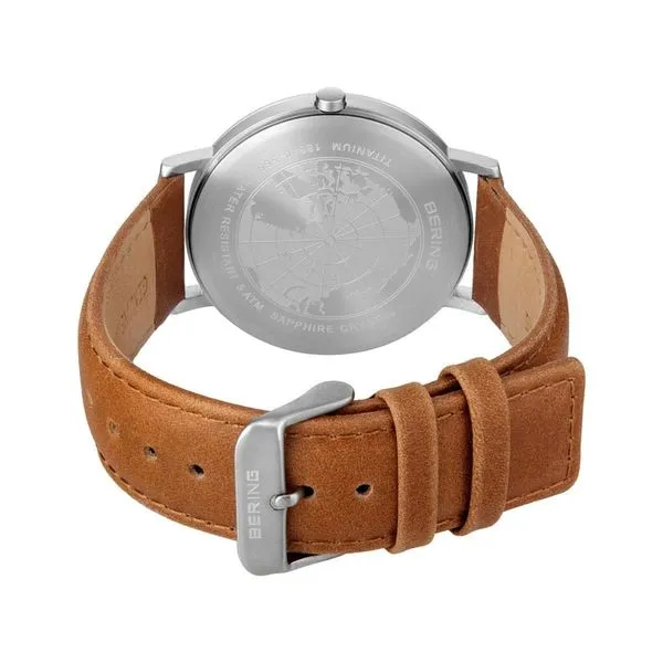 Titanium | Brushed Silver | Green Dial | Leather Band Image 5 Erica DelGardo Jewelry Designs Houston, TX