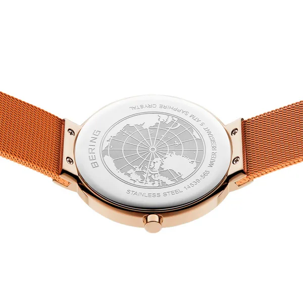 Classic | Polished Rose Gold | Orange Dial | 39mm Image 3 Erica DelGardo Jewelry Designs Houston, TX