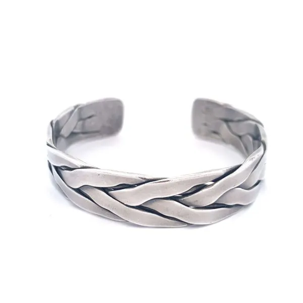 Sterling Silver Flat Woven Cuff Image 2 Erica DelGardo Jewelry Designs Houston, TX