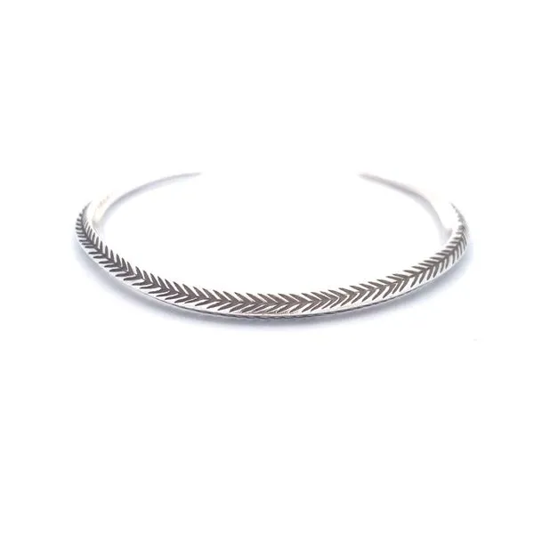 Sterling Silver Thin Detailed Cuff Image 2 Erica DelGardo Jewelry Designs Houston, TX