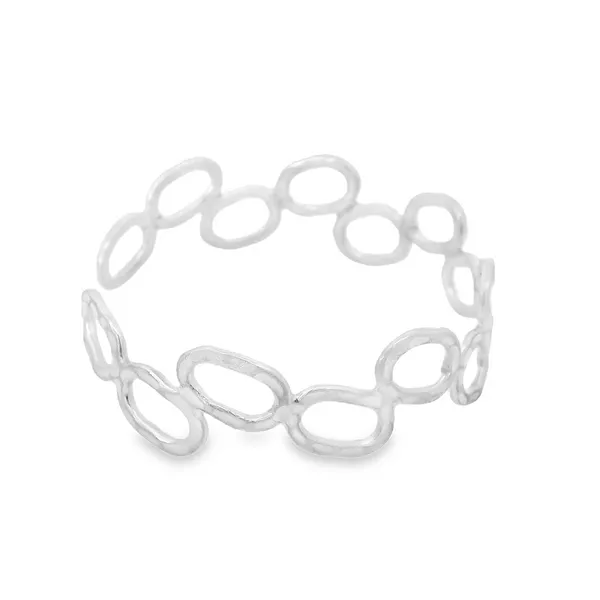 Sterling Silver Slanted Oval Cuff Image 2 Erica DelGardo Jewelry Designs Houston, TX