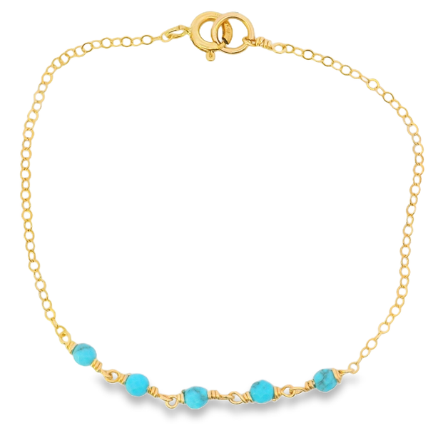 14K Gold Filled Turquoise Station Bracelet Erica DelGardo Jewelry Designs Houston, TX