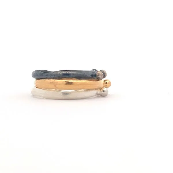 Sterling Silver 3 Tone Dot Stackable Rings Image 2 Erica DelGardo Jewelry Designs Houston, TX
