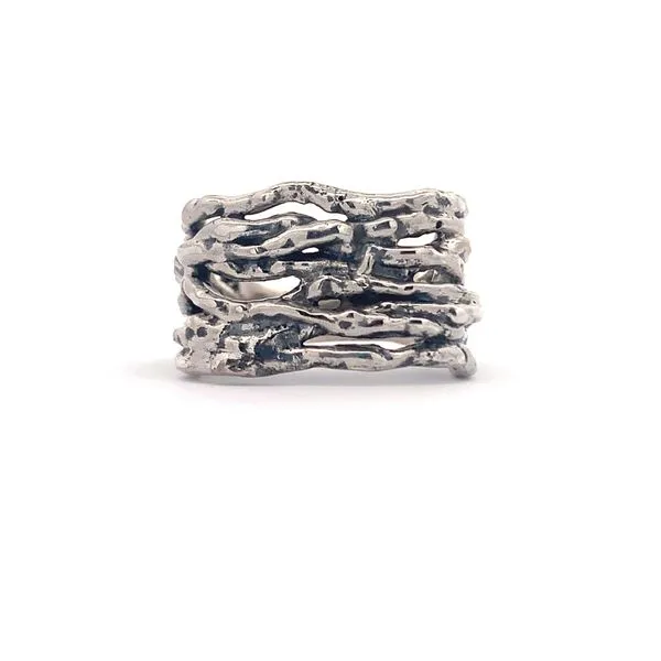 Sterling Silver Tree Branch Square Ring Erica DelGardo Jewelry Designs Houston, TX