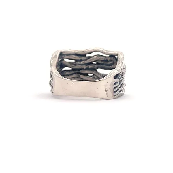 Sterling Silver Tree Branch Square Ring Image 3 Erica DelGardo Jewelry Designs Houston, TX