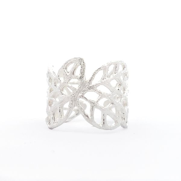 Sterling Silver Open Leaf Band Erica DelGardo Jewelry Designs Houston, TX