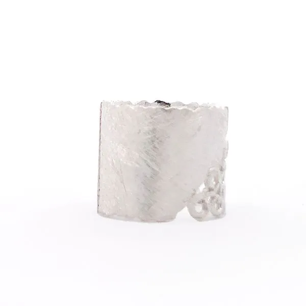 Sterling Silver Half Cut Out Swirl Band Image 4 Erica DelGardo Jewelry Designs Houston, TX