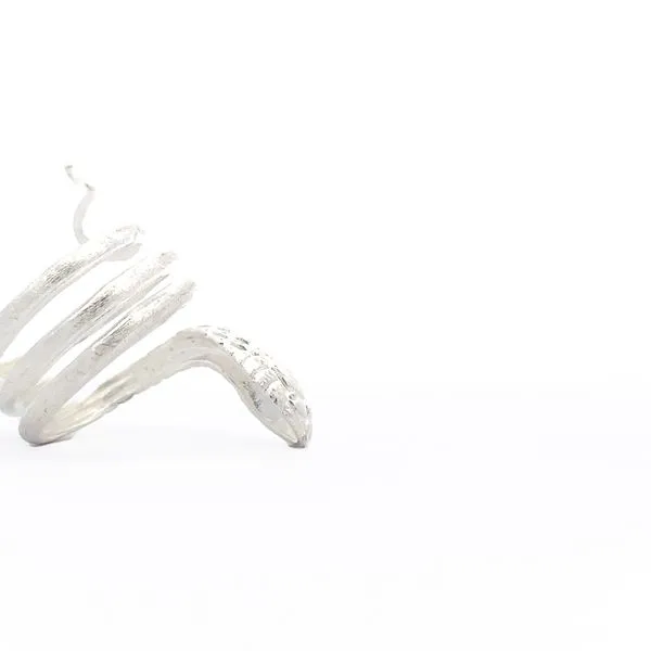 Sterling Silver Medium Snake Ring Image 5 Erica DelGardo Jewelry Designs Houston, TX