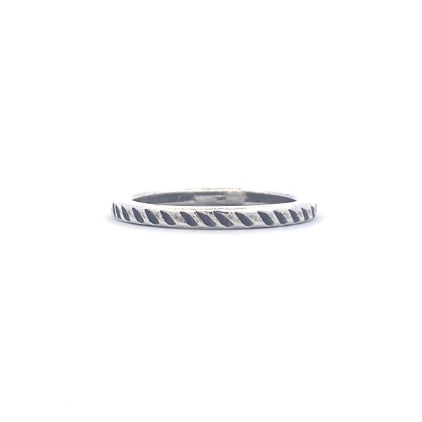 Sterling Silver Thin Ring w/ Diagonal Lines Erica DelGardo Jewelry Designs Houston, TX