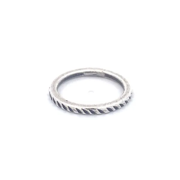 Sterling Silver Thin Ring w/ Diagonal Lines Image 2 Erica DelGardo Jewelry Designs Houston, TX