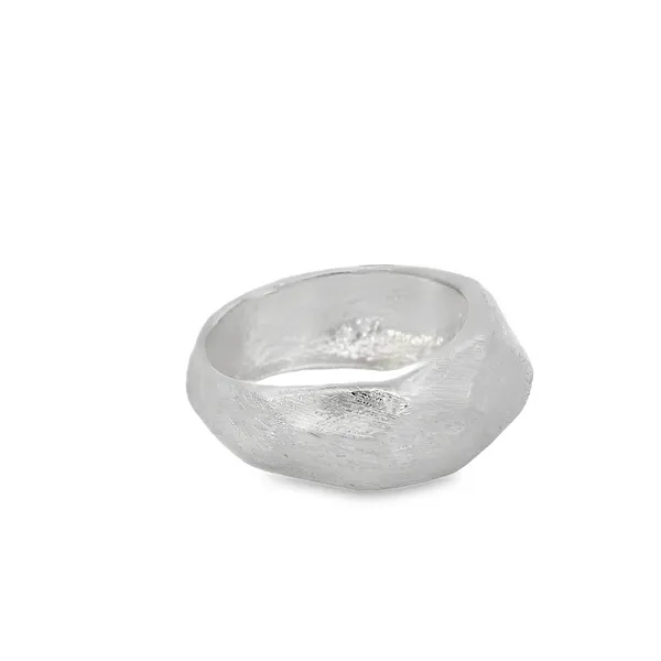 Sterling Silver Thick Textured Geometric Ring Image 2 Erica DelGardo Jewelry Designs Houston, TX