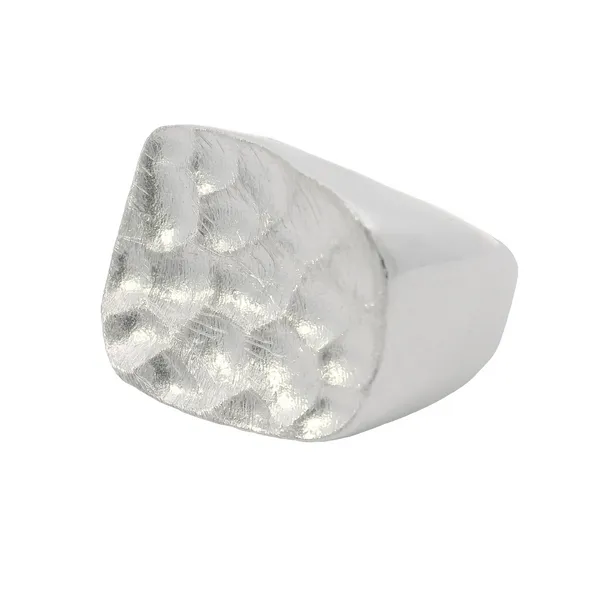 Sterling Silver Satin Hammered Signet Ring Erica DelGardo Jewelry Designs Houston, TX