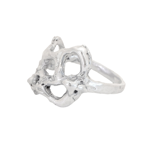 Sterling Silver Organic Freeform Horizontal Ring Size 9 Image 2 Erica DelGardo Jewelry Designs Houston, TX