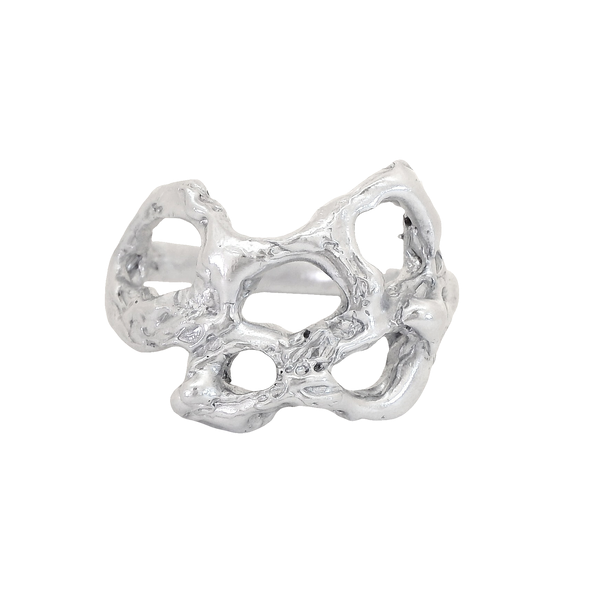 Sterling Silver Organic Freeform Horizontal Ring Size 9 Erica DelGardo Jewelry Designs Houston, TX
