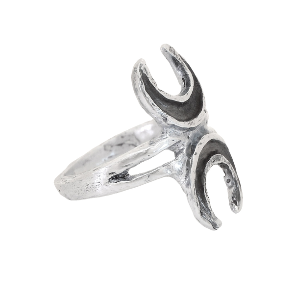 Sterling Silver Double Moon Ring Size 7.75 Image 2 Erica DelGardo Jewelry Designs Houston, TX