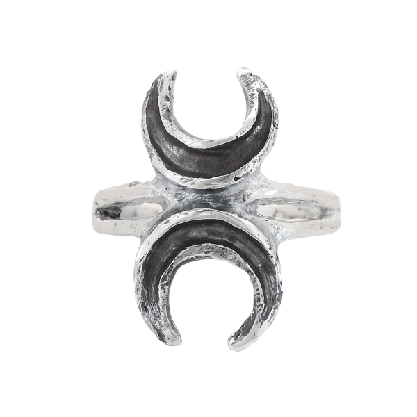Sterling Silver Double Moon Ring Size 7.75 Erica DelGardo Jewelry Designs Houston, TX