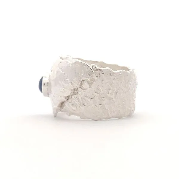 Sterling Silver Textured Open Band w/ Iolite Image 4 Erica DelGardo Jewelry Designs Houston, TX