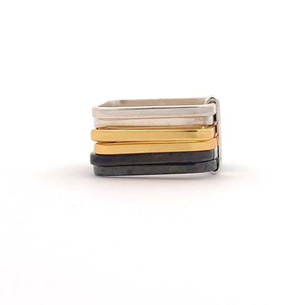 Sterling Silver 3 Tone Square Stackable Rings Image 4 Erica DelGardo Jewelry Designs Houston, TX