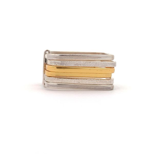 Sterling Silver 2 Tone Square Stackable Rings Image 2 Erica DelGardo Jewelry Designs Houston, TX