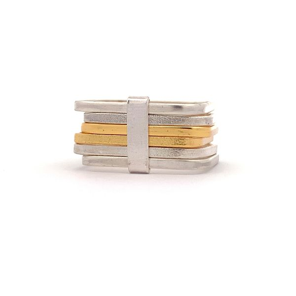 Sterling Silver 2 Tone Square Stackable Rings Image 3 Erica DelGardo Jewelry Designs Houston, TX