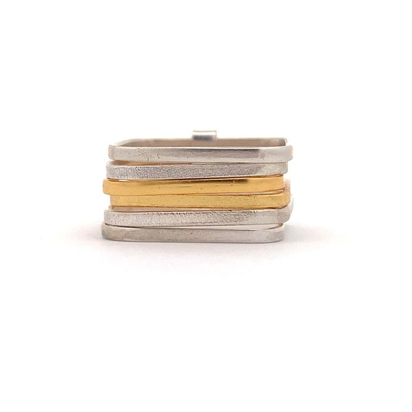Sterling Silver 2 Tone Square Stackable Rings Erica DelGardo Jewelry Designs Houston, TX