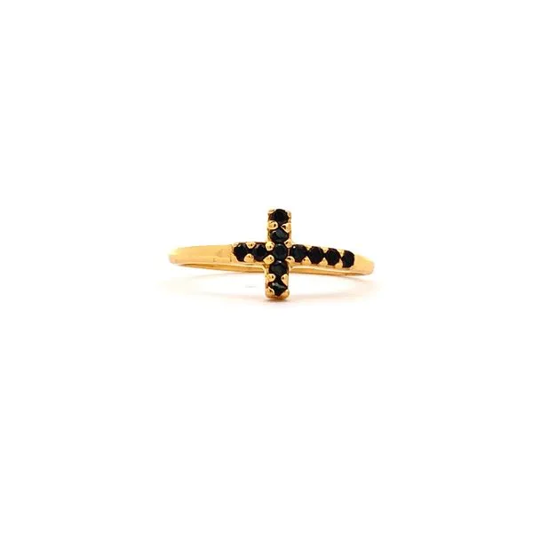 Sterling Silver GP Onyx Sideways Cross Ring Erica DelGardo Jewelry Designs Houston, TX