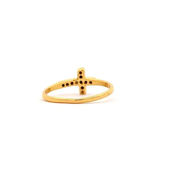 Sterling Silver GP Onyx Sideways Cross Ring Image 3 Erica DelGardo Jewelry Designs Houston, TX