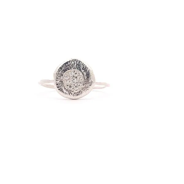 Sterling Silver Flat CZ Circle Ring Erica DelGardo Jewelry Designs Houston, TX
