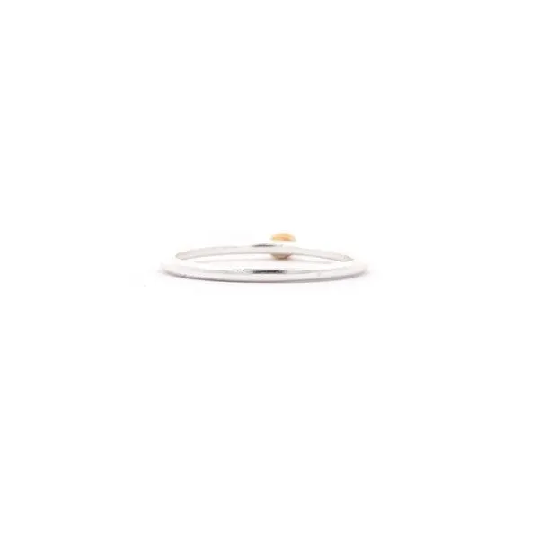Sterling Silver Two Tone Single Bezel Set CZ Ring Image 3 Erica DelGardo Jewelry Designs Houston, TX