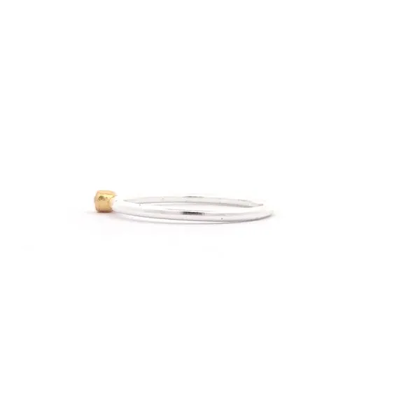 Sterling Silver Two Tone Single Bezel Set CZ Ring Image 4 Erica DelGardo Jewelry Designs Houston, TX