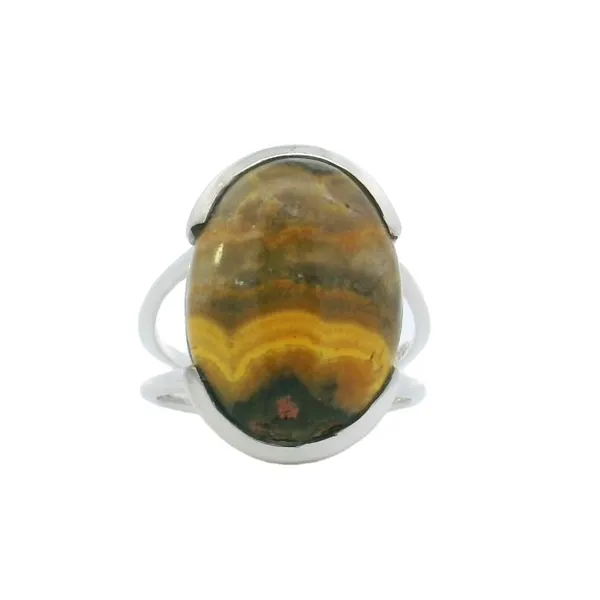Sterling Silver Mustard Jasper Ring Erica DelGardo Jewelry Designs Houston, TX