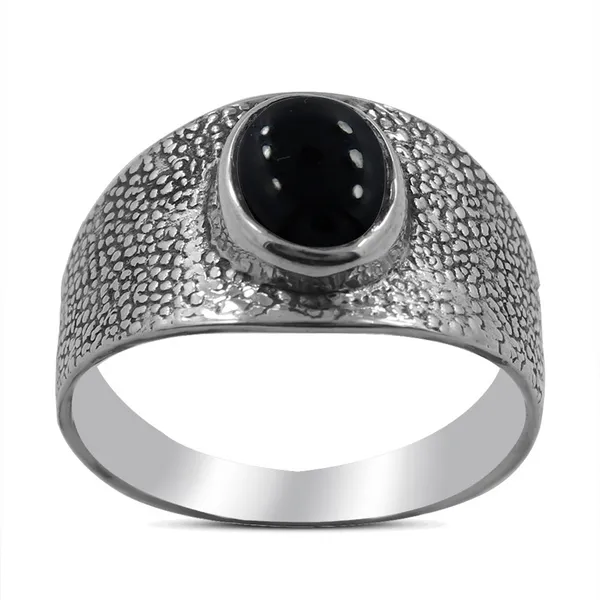 Sterling Silver Black Onyx Textured Band Ring Erica DelGardo Jewelry Designs Houston, TX