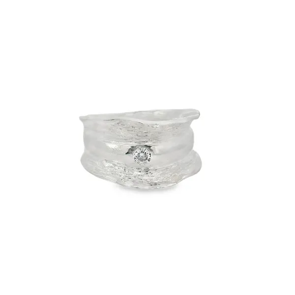 Sterling Silver CZ Belt Wide Ring Erica DelGardo Jewelry Designs Houston, TX