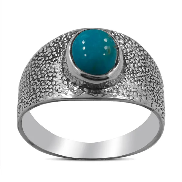 Sterling Silver Turquoise Textured Band Ring. Erica DelGardo Jewelry Designs Houston, TX