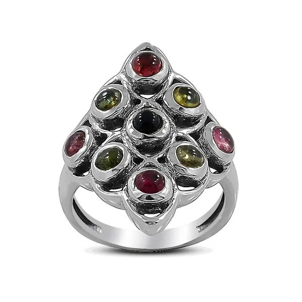 Sterling Silver Multi Tourmaline Silver Ring Erica DelGardo Jewelry Designs Houston, TX