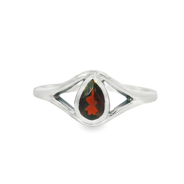 Sterling Silver Split Shank Garnet Ring - Size 7 Erica DelGardo Jewelry Designs Houston, TX