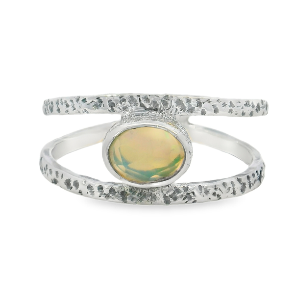 Sterling Silver Ethiopian Opal Textured Band Ring - Size 9 Erica DelGardo Jewelry Designs Houston, TX