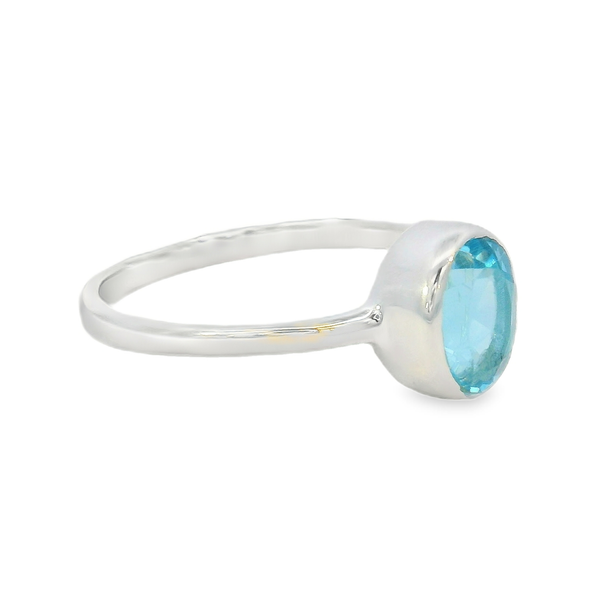 Sterling Silver Bezel Set Blue Topaz Ring - Size 9 Image 2 Erica DelGardo Jewelry Designs Houston, TX