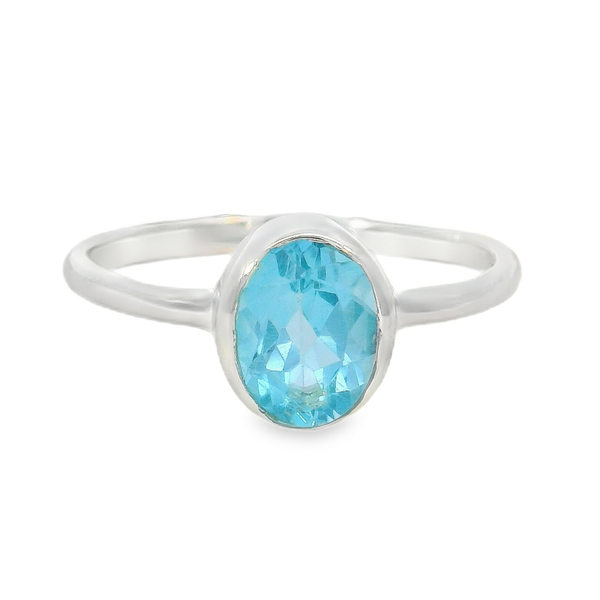 Sterling Silver Bezel Set Blue Topaz Ring - Size 9 Erica DelGardo Jewelry Designs Houston, TX