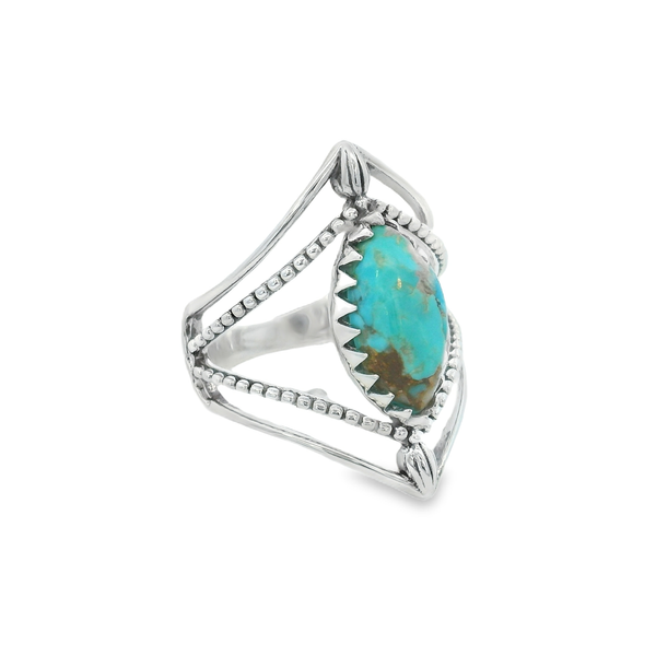 Sterling Silver Natural Boulder Turquoise Ring - Size 6 Image 2 Erica DelGardo Jewelry Designs Houston, TX